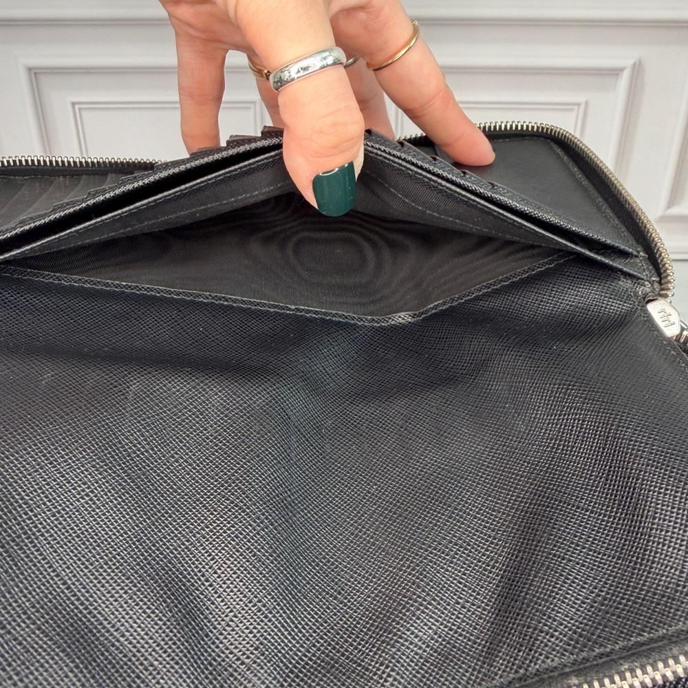 Prada Large Saffiano Leather Zip Around Travel Organizer Wallet | Full Set - Picture 9 of 11